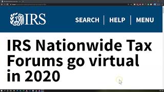 IRS News IRS Nationwide Tax Forums go virtual in 2020