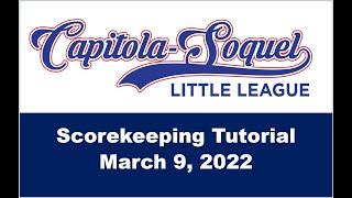 CSLL 2022 Scorekeeping Tutorial