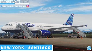 [P3Dv5] Harsh Landing 😳 | New York 🇺🇸 - Santiago 🇩🇴 | JetBlue Fslabs A320 l VATSIM |