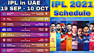 IPL Schedule 2021 - Big Update & All Matches Date in UAE | CSK MI RCB SRH KKR PBKS DC RR | IPL 2021