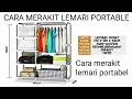 Tutorial cara merangkai merakit lemari portabel pakaian 2 sisi motif, lemari pakaian tipe 105 NT