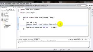 Java Tutorial - Accepting Input from user on prompt