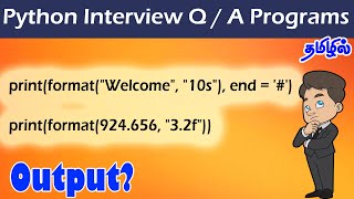 Python Interview Questions in Tamil | Be Careful While Coding | String Formatting inside print