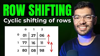 Cyclic Shifting of Row in 2d array | Row Shifting 2d array Java Program