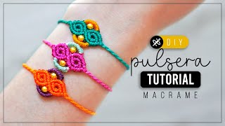 Pulsera String 🩷 Como hacer pulsera tejida de hilo fácil | diy tutorial ● macrame bracelet 346