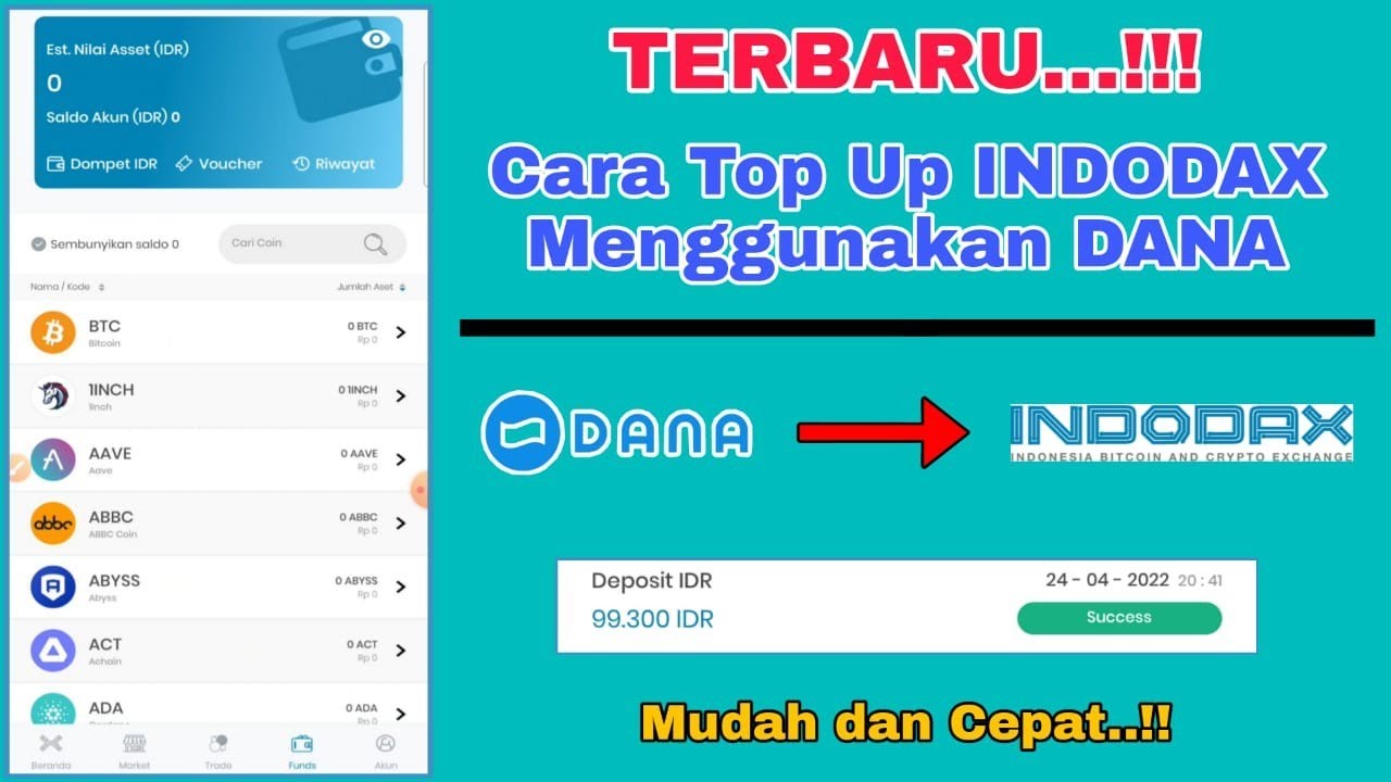 Cara Top Up Saldo INDODAX Menggunakan DANA || Tutorial Deposit Indodax ...