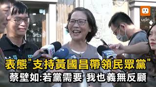 挺黃國昌帶領民眾黨 蔡壁如:若黨需要我也義無反顧