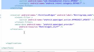 Android Developing Applications Tutorial 161 Setting up Widget Configuration Activity