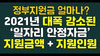 2021년 대폭 감소된 '일자리 안정자금' 지원금액 및 지원인원! 정부지원금 얼마나?