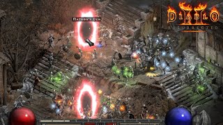 Diablo 2 Resurrected Summoner Necromancer Uber Boss Andariel(Lilith) Boss Fight with 70 skeletons