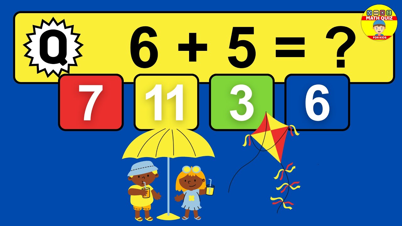 Math Quiz For Kids One Digit Addition Quiz Youtube