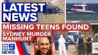 Missing teens found alive, NSW murder manhunt | 9 News Australia