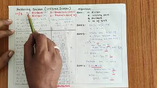 Restoring Division Algorithm for Unsigned Integer