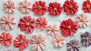 [ENG]How to make Cosmos 코스모스 짜는 방법🌼플라워케이크만들기 Flower cake Piping skill