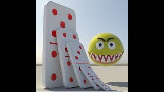 Pacman Vs Big Domino effect simulation