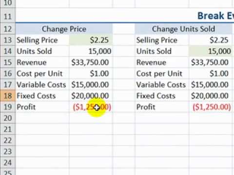 Perform a Break Even Analysis with Excel's Goal Seek Tool Perform a Break Even Analysis with Excel's Goal Seek Tool