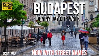 Budapest Hungary 🇭🇺 4K City Walking Tour in the Rain