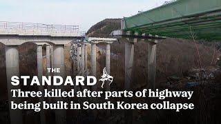 Three killed after elevated parts of highway being built in South Korea collapse