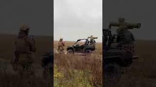 The 9K111 Fagot ATGM mounted on a buggy is about to be fired somewhere in southern Ukraine