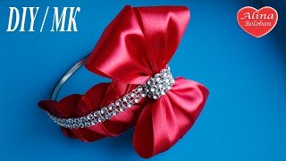 Милый ободок из атласных лент / БАНТ для волос / Cute bow hair / DIY