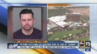 Police: Child left in car while dad gambled