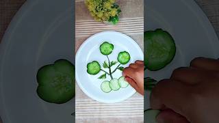 Beautiful Vegetables Carving Garnish ideas l Cucumber Carving style #art #cookwithsidra #diy #shorts