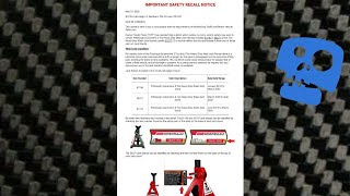 RECALLED HARBOR FREIGHT JACK STANDS #shorts