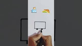 Draw Toaster | Cute Drawing #shorts #youtubeshorts #beginnersdrawing #colors #trending