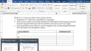 Developing Course Student Learning Outcomes