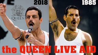 BOHEMIAN RHAPSODY MOVIE 2018 [LIVE AID] Side by Side w/ the QUEEN LIVE AID 1985 👑