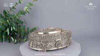 Antique Forest Theme Silver Box | 92.5 Pure Silver | Krishna House Of Silver