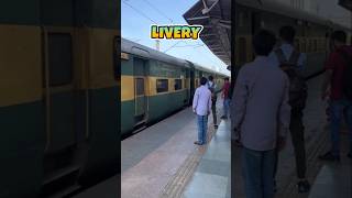 Why the livery of all the coaches are same now?#indianrailways#train#railway#info#coach#new#fact