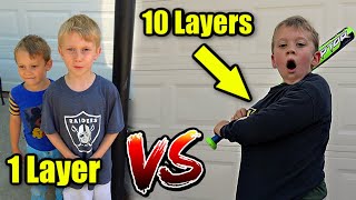 1 VS 10 LAYERS of CLOTHES Trick Shot Challenge | Colin Amazing