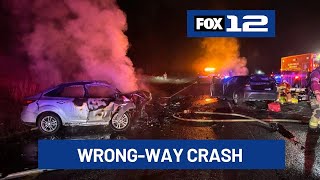 2 killed in wrong-way crash on NB I-5 near Ridgefield