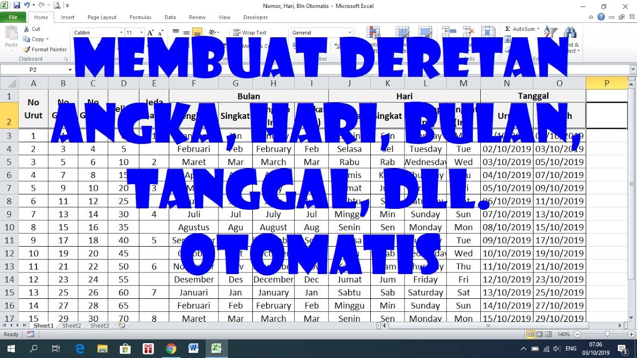 Cara Membuat Urutan Tanggal Di Excel - Excelio