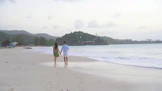 Couple Walking At The Beach Stock Video