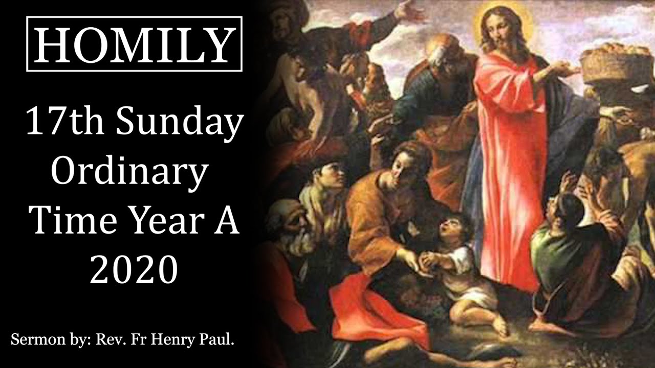 Homily For The 17th Sunday In Ordinary Time Year A 2020. - YouTube