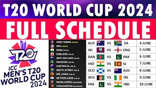 T20 World Cup 2024 Schedule: ICC Men's T20 World Cup 2024 Schedule, Date, Time & Venues