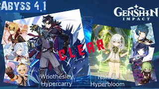 Ver.4.1 Spiral Abyss Floor 12 Wriothesley Hypercarry \u0026 Nahida Hyperbloom - 9 ⭐