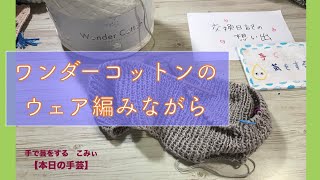 ワンダーコットンのウェア編みながら【本日の手芸】today's handicraft