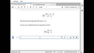 calculus in python; limits with sympy