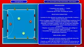 NIVEL2 DESDE LOS 7/8 AÑOS, J. SIMPLIF. 3 “2vs2 CON CUATRO PORTERÍAS CRUZADAS” H.W.