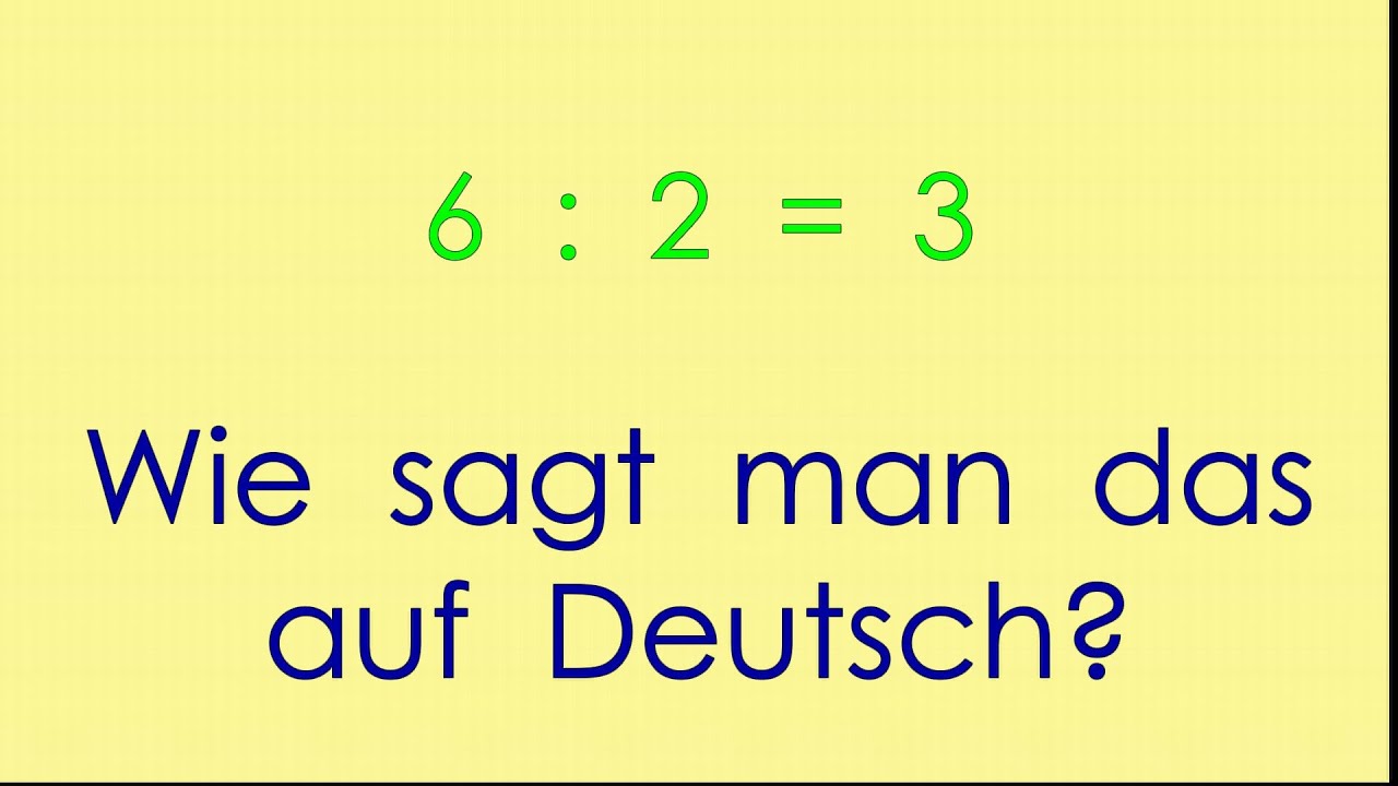 Deutsch Für Mathe: Die Grundrechenarten - YouTube