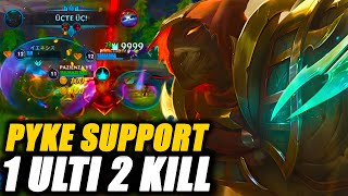 BİR ULTİYLE 2 KILL ALDIM! YÜKSEK ELO SUPPORT PYKE BEST BUILD WILD RIFT