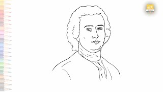 Jean Jacques Rousseau drawing easy | Art tutorial | How to draw Jean Jacques Rousseau step by step