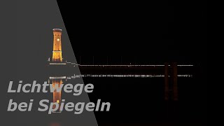 Konstruktion von Lichtwegen bei Spiegelbildern und reflektierten Lichtstrahlen