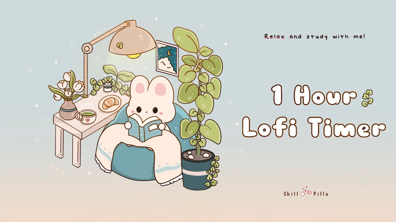1 Hour Relax Study With Me Lofi Study Bun Timer 1hour