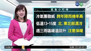 冷氣團發威跨年濕冷 下周三氣溫回升| 華視新聞 20181230