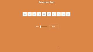 Selection Sort animation [HTML/CSS/JS]