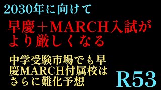 2024年R53！2030年に向けて「早慶MARCH付属校はさらに難化する」2030年までに早慶MARCHの大学入試制度が大きく影響してくる！中学受験も連動してくる！#四谷大塚 #日能研 #サピック